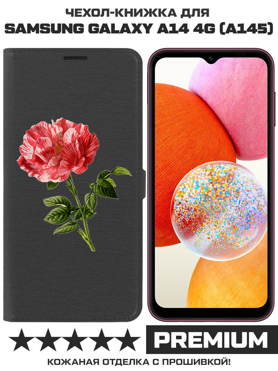 

Чехол-книжка Eco Book для Samsung Galaxy A14 4G (A145) Рисованная роза, Черный