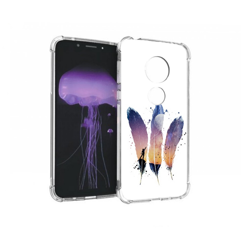 

Чехол MyPads Tocco для Motorola Moto G7 небесные перья (PT123662.354.519), Прозрачный, Tocco