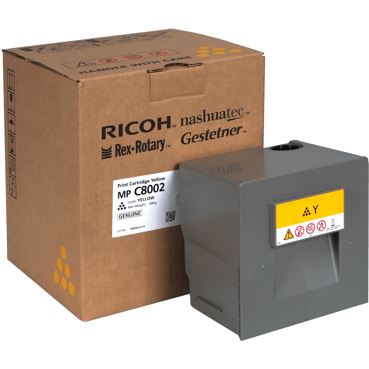 

Тонер-картридж для лазерного принтера Ricoh C8002 (842148) желтый, оригинальный, C8002