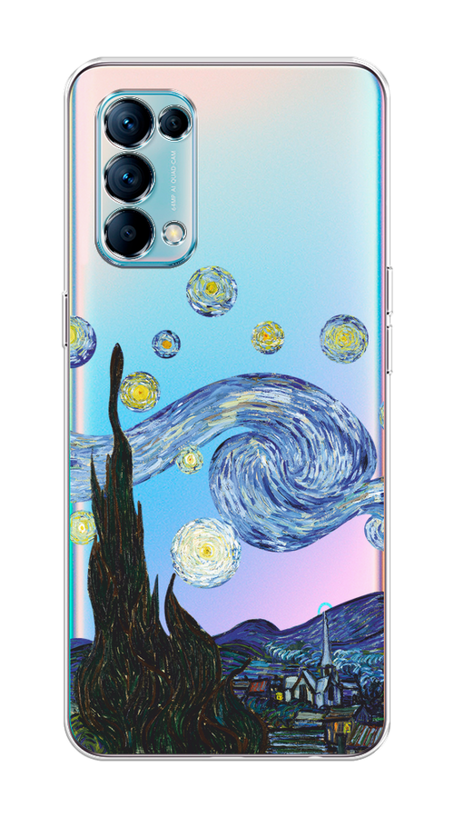 

Чехол на Oppo Reno 5 "Ночь Ван Гога", Голубой;синий;черный, 255250-1