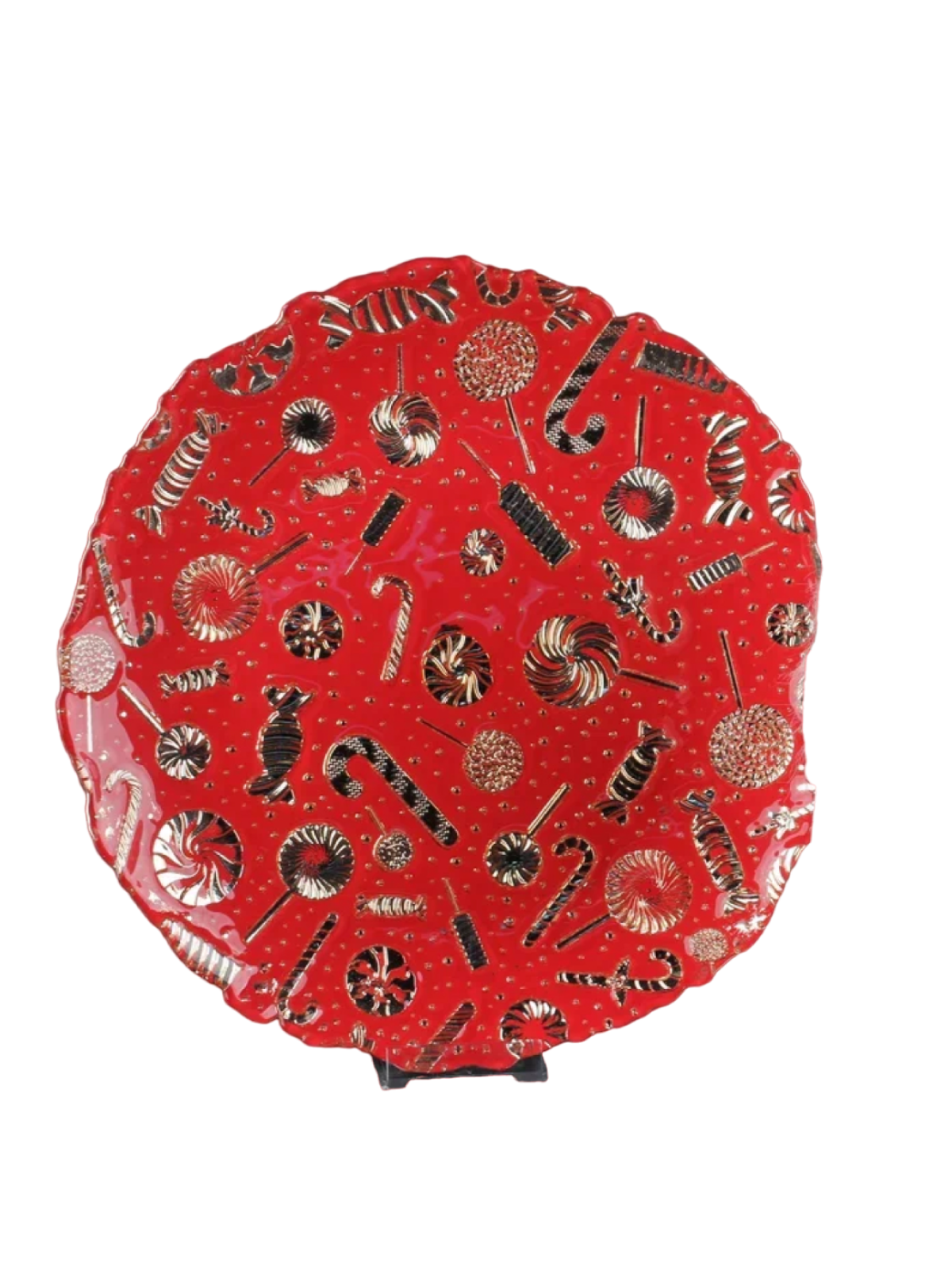 

Блюдо сервировочное АКСАМ Christmas Candy 32 см стеклянное 14865/P