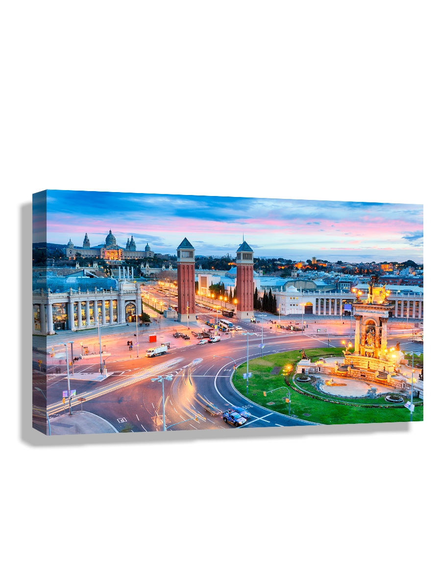 

Картина DRABS 60x40 см на холсте Вид на закат в Барселоне Испания