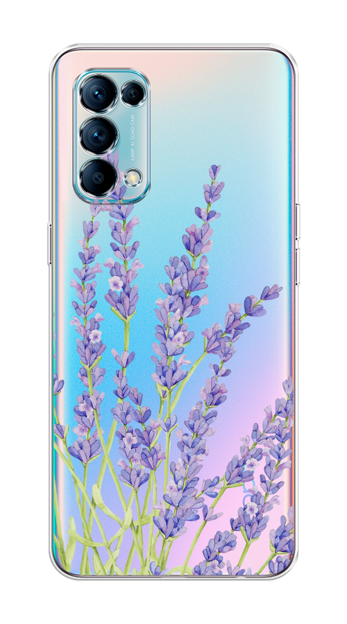 

Чехол на Oppo Reno 5 "Лавандовые стебли", Фиолетовый;зеленый, 255250-1