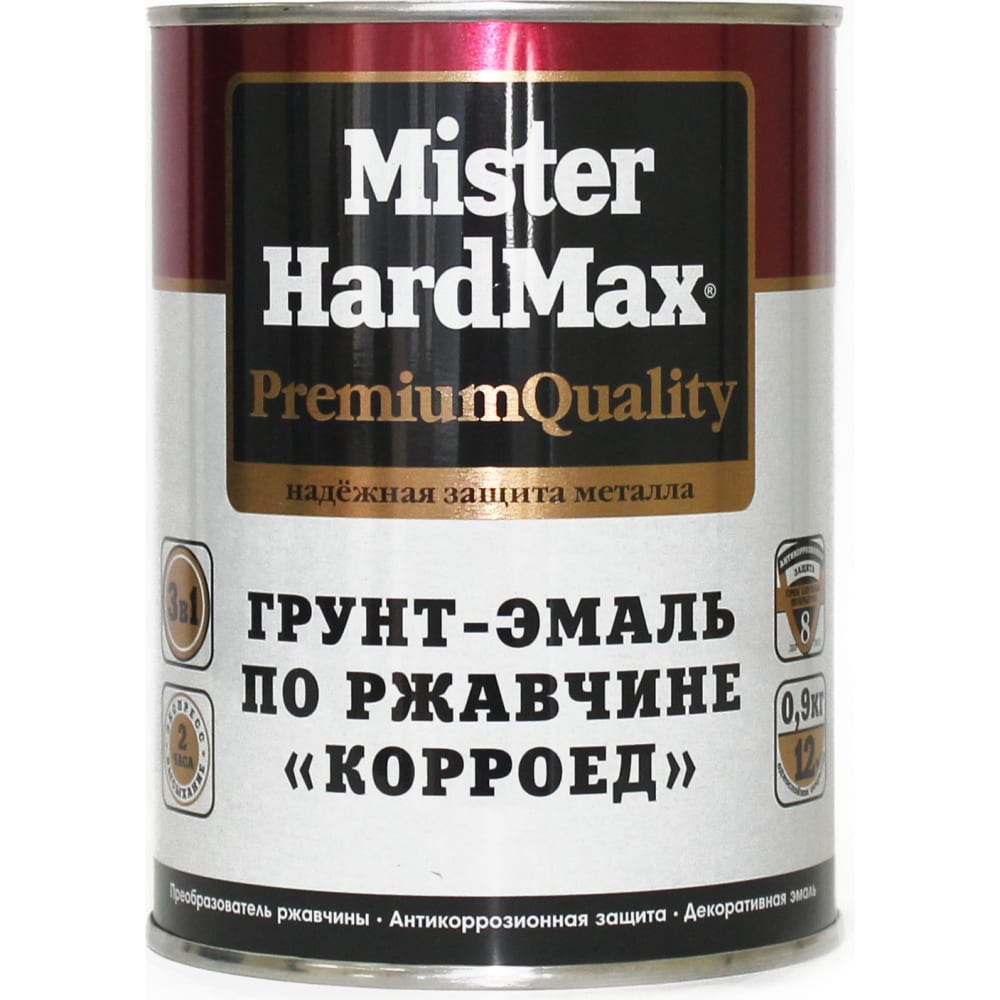 

Грунт-эмаль по ржавчине HardMax Корроед RAL 6002 зеленый, банка 0.9 кг, 1 шт. 469041707142