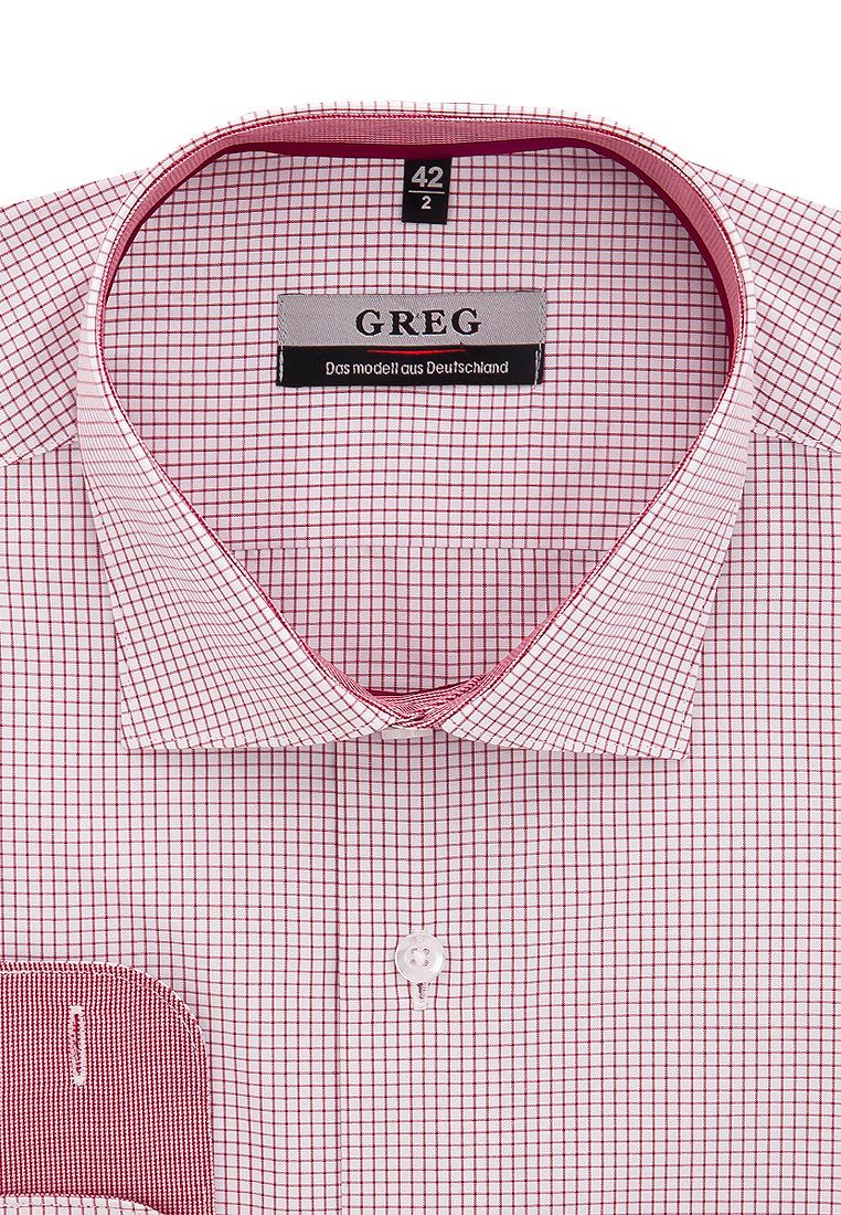 

Рубашка мужская Greg 01-00013260 красная 44, Розовый, 01-00013260