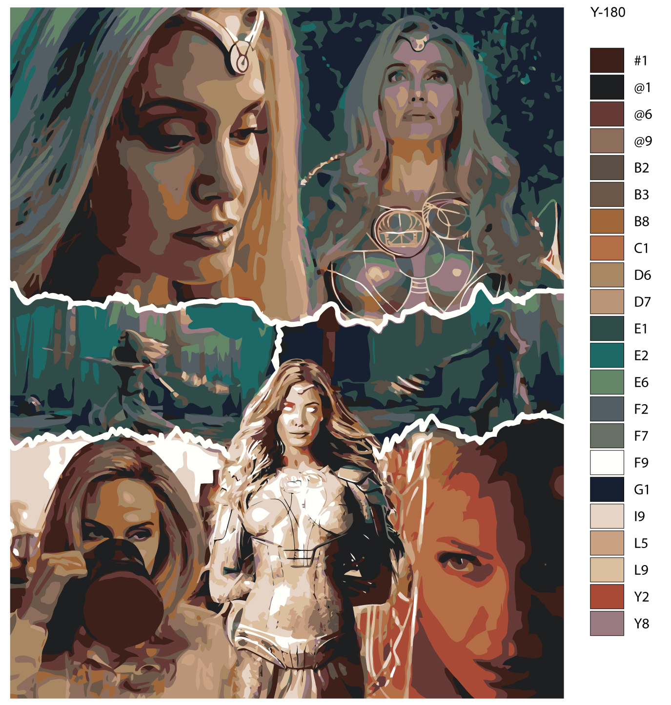 

Картина по номерам BRUSHES-PAINTS Y180, Анджелина Джоли-Тена. Вечные