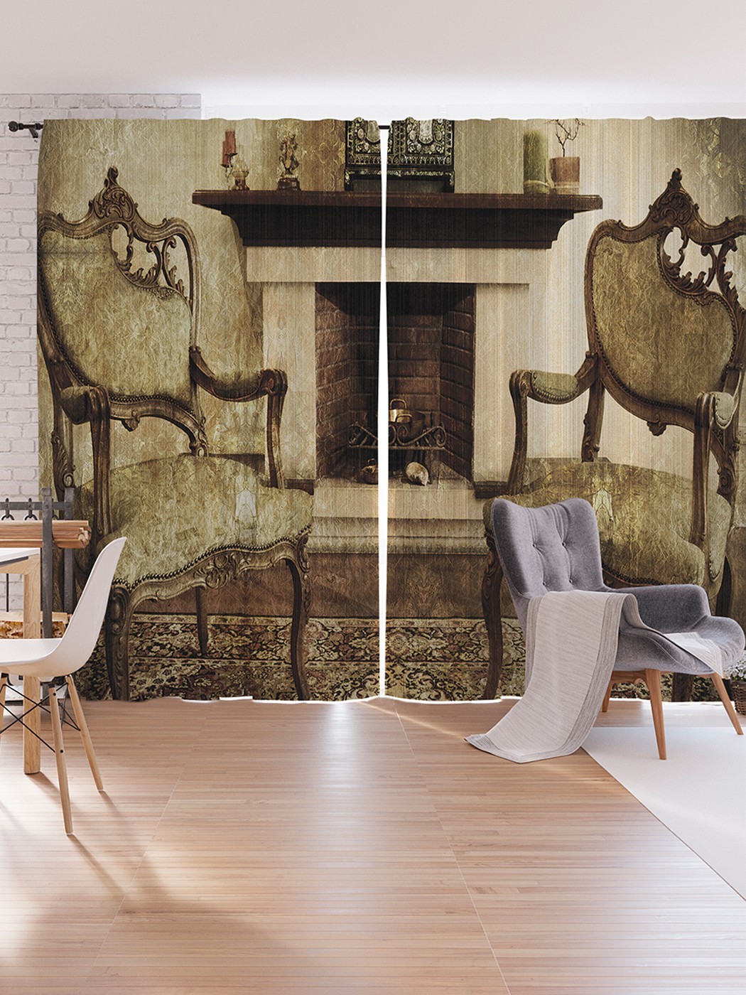 

Шторы под лён JoyArty "Уютный старый дом", серия Oxford DeLux, 340х265 см, Уютный старый дом