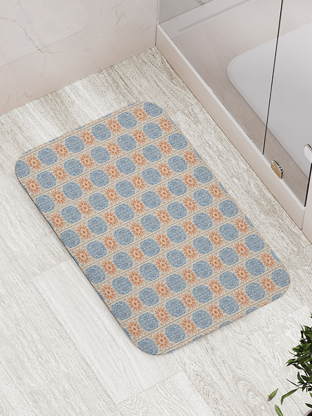 

Коврик противоскользящий JoyArty "Мелкий орнамент" для ванной, сауны, бассейна, 77х52 см, Мелкий орнамент