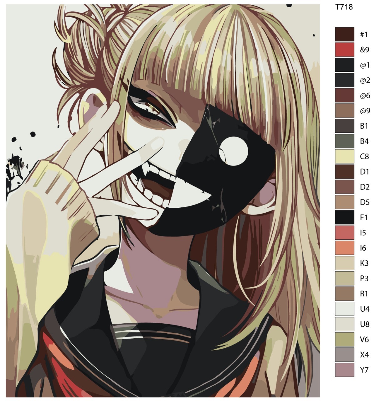 

Картина по номерам BRUSHES-PAINTS T718, Джунко Эношима. Аниме Данганронпа - Danganronpa