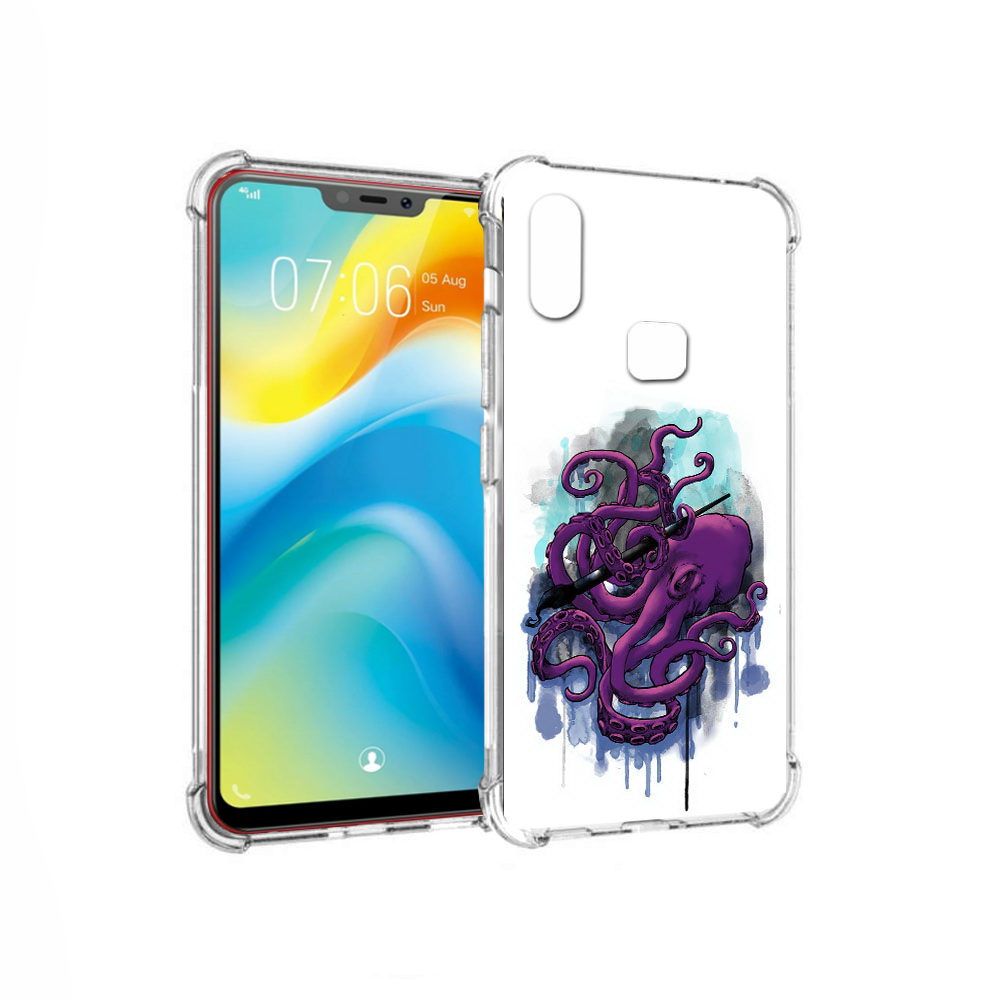 

Чехол MyPads Tocco для Vivo Y85 фиолетовый осьминог (PT108269.426.658), Прозрачный, Tocco