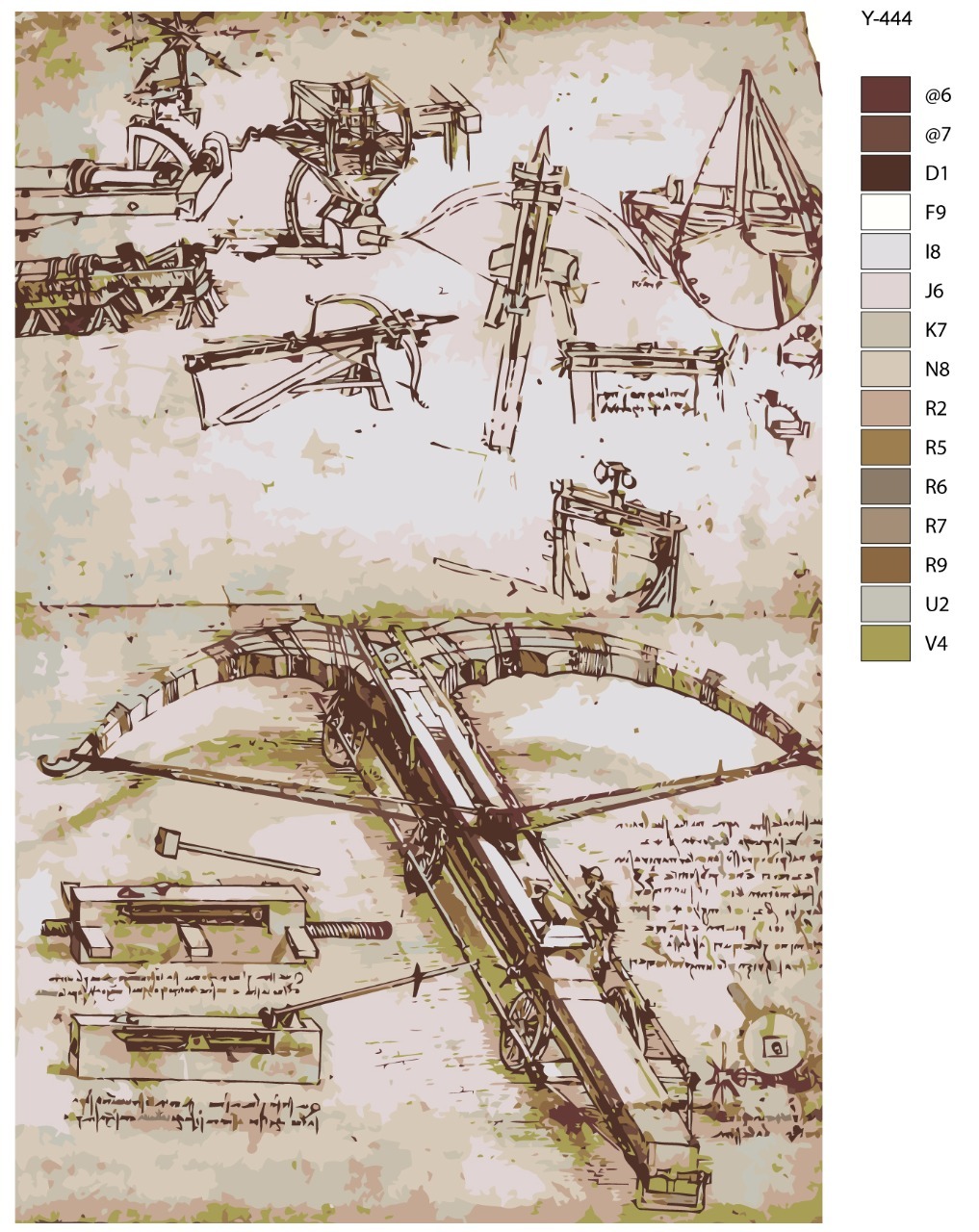 

Картина по номерам BRUSHES-PAINTS Y-444, Леонардо да Винчи - Арбалет. Репродукция