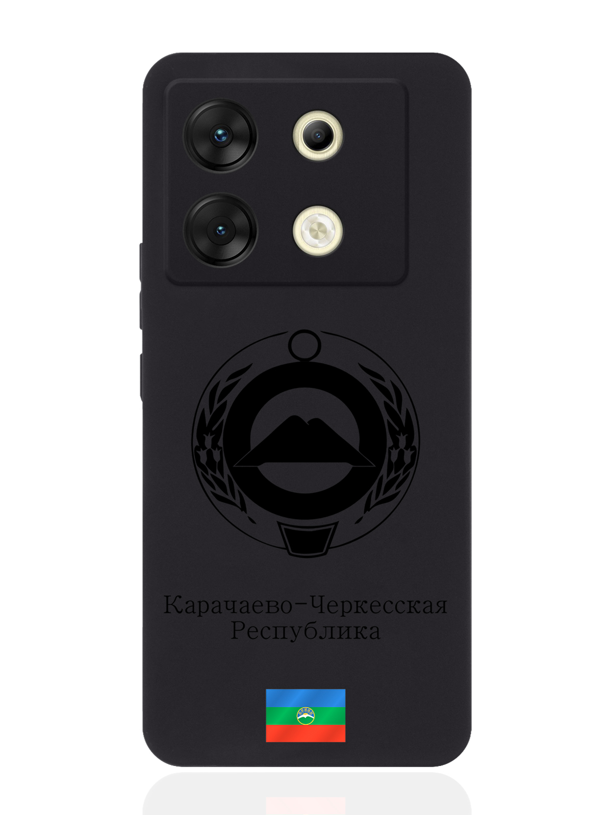 

чехол SignumCase для Infinix Zero 30 5G Черный лаковый Герб Карачаево-Черкесской, Infinix Zero 30 5G
