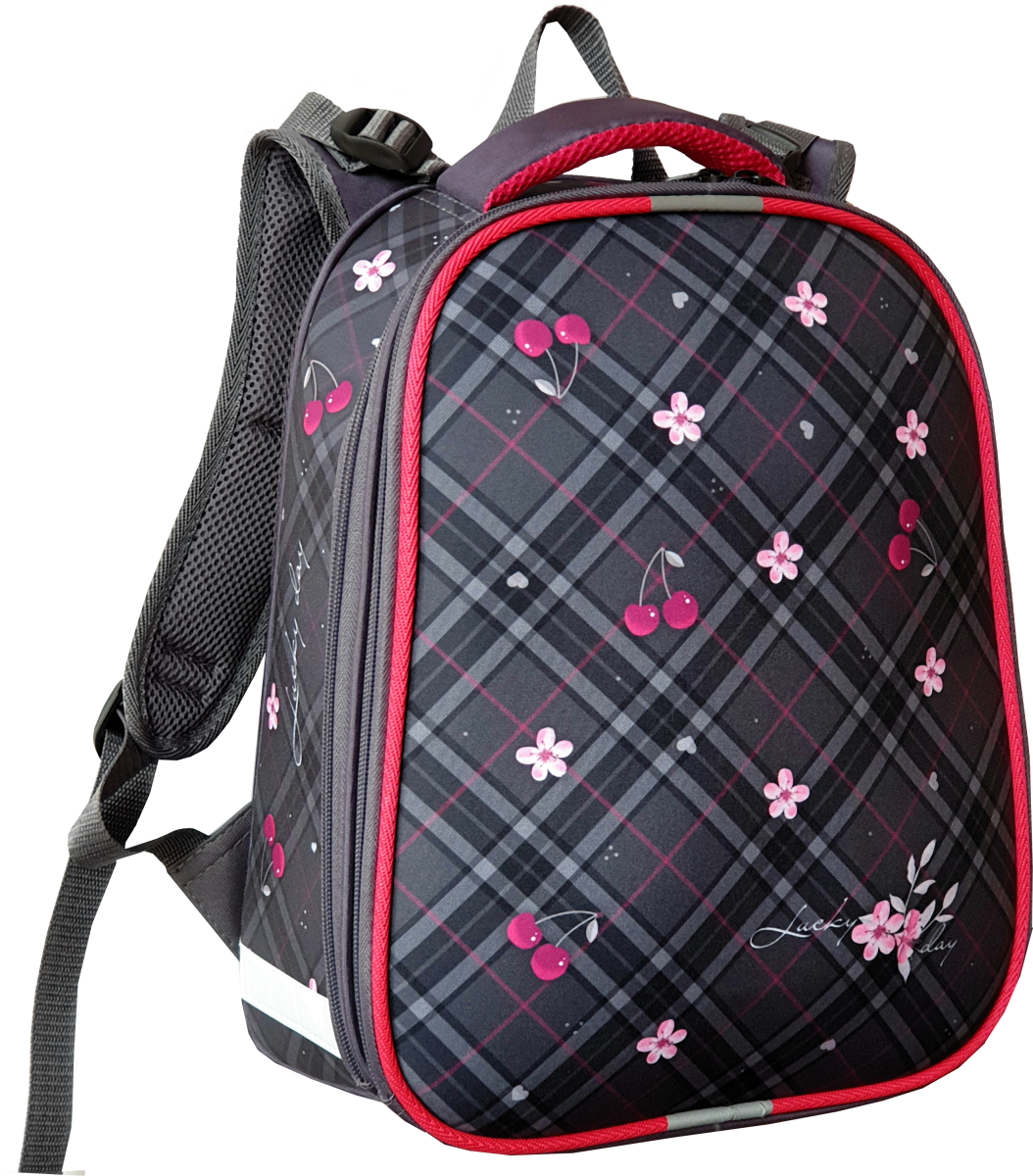 Ранец школьный Stavia Вишенки 82128Б 30 х 38 х 16 см каркасный анатомическая спинка