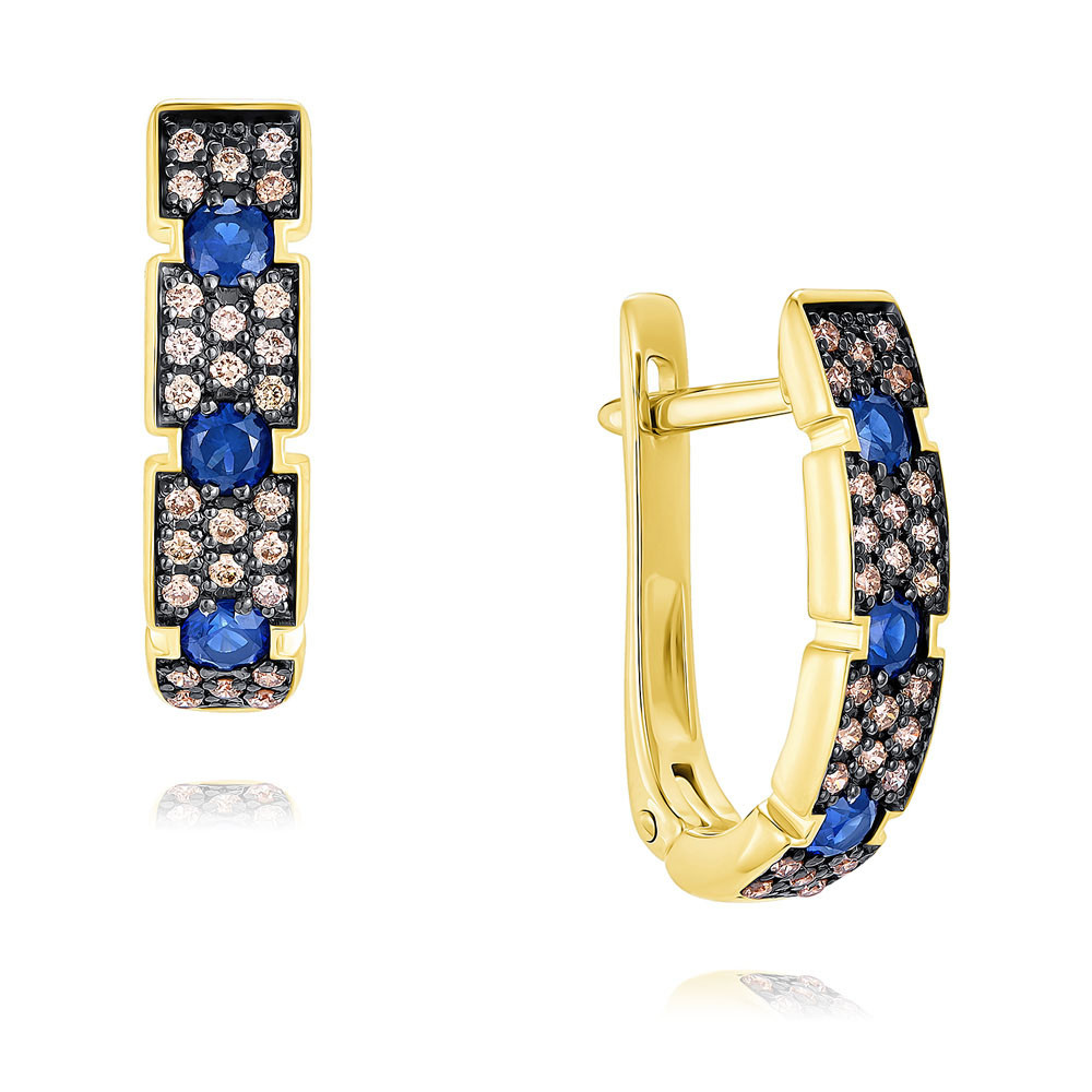 

Серьги из золота AdamaS 2454649/01-А55Ч-481, бриллиант/сапфир, 2454649/01-А55Ч-481