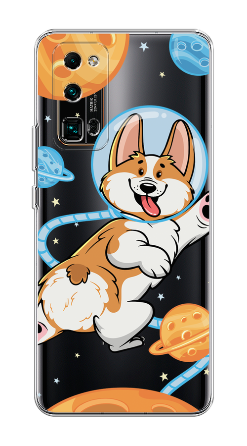 

Чехол на Honor 30 Pro Plus "Корги-космонавт", Голубой;бежевый;белый, 612250-1