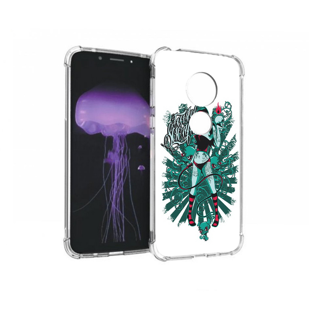 

Чехол MyPads Tocco для Motorola Moto G7 нарисованная девушка в татуировках, Прозрачный, Tocco