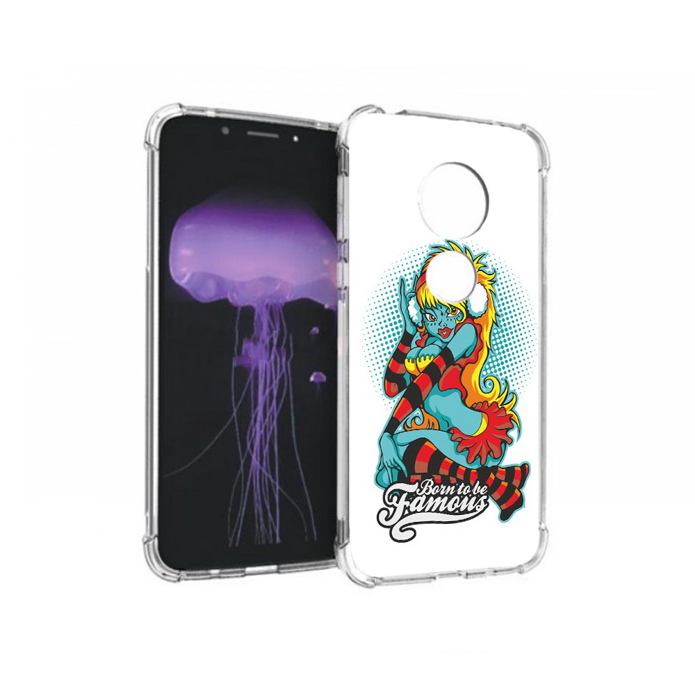 

Чехол MyPads Tocco для Motorola Moto G7 нарисованная девушка в наушниках, Прозрачный, Tocco