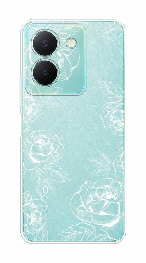 

Чехол на Vivo Y36 "Розы графика", Черный;серый, 268950-2