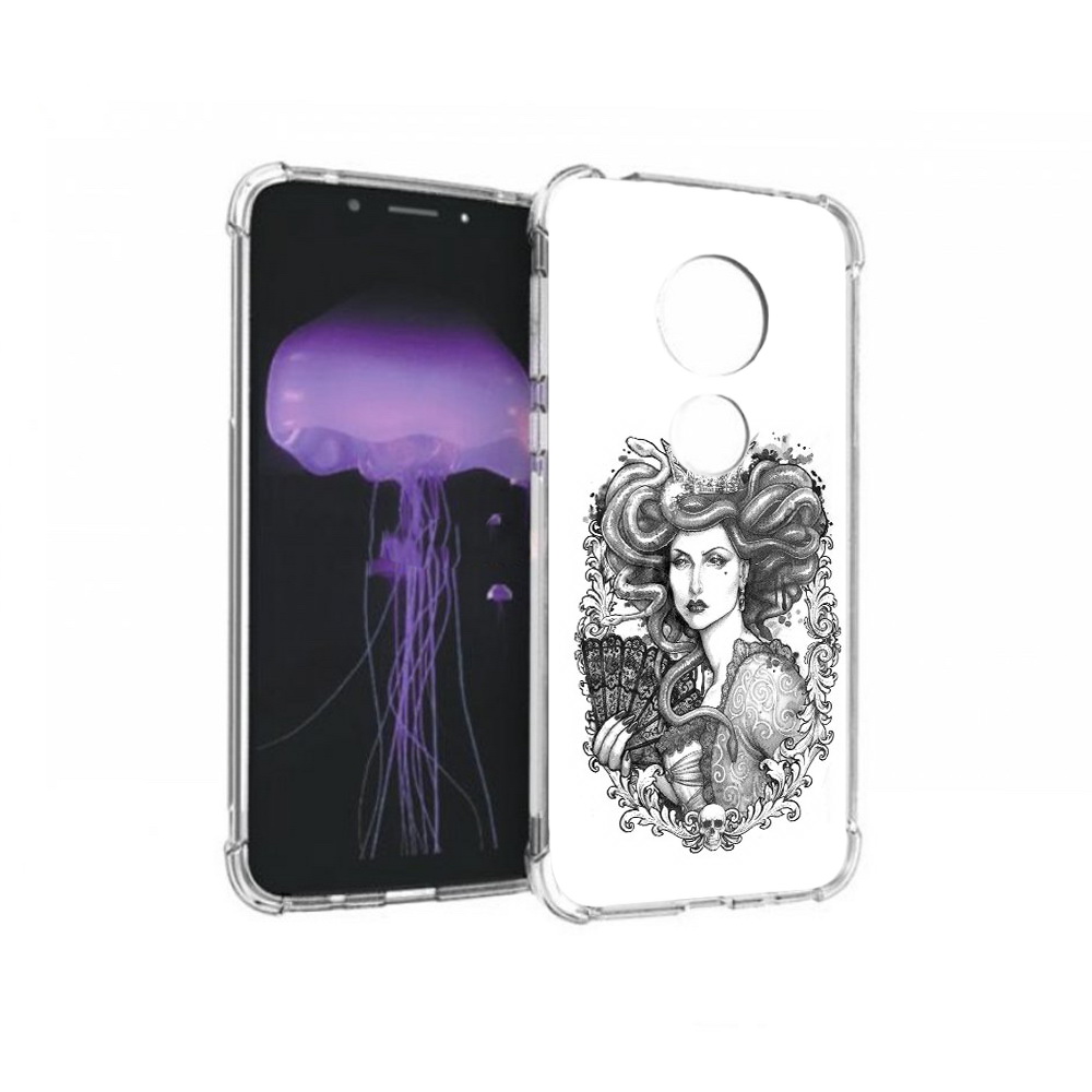 

Чехол MyPads Tocco для Motorola Moto G7 медуза черно белый (PT123662.354.472), Прозрачный, Tocco
