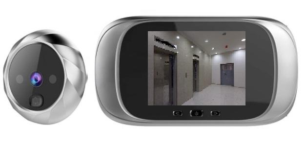 Видеоглазок для входной двери Solo серебро, встроенная память, подсветка видеоглазок для входной двери solo серебро встроенная память подсветка