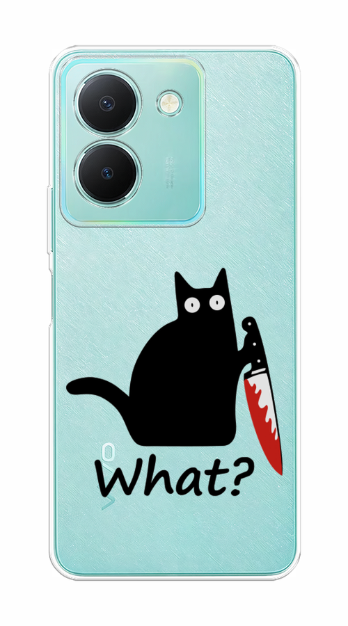 

Чехол на Vivo Y36 "Котик с ножом", Черный;красный, 268950-6