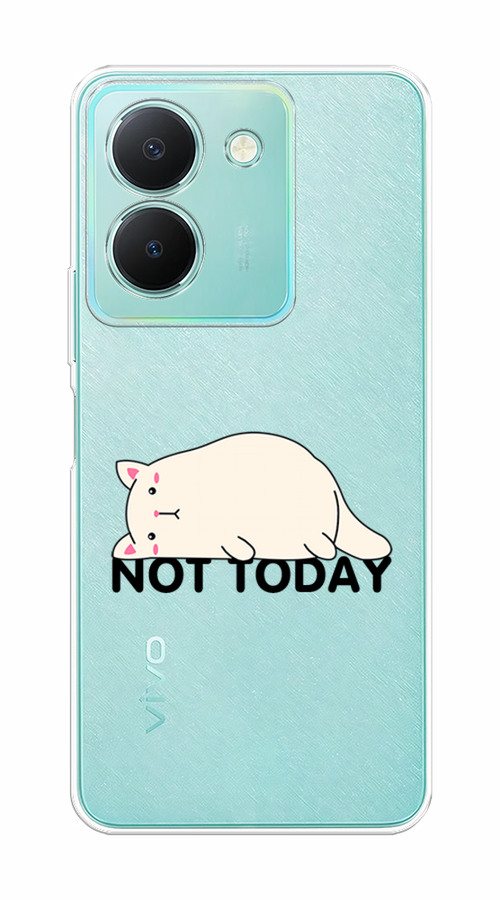 

Чехол на Vivo Y36 "Cat not today", Белый;розовый;черный, 268950-1