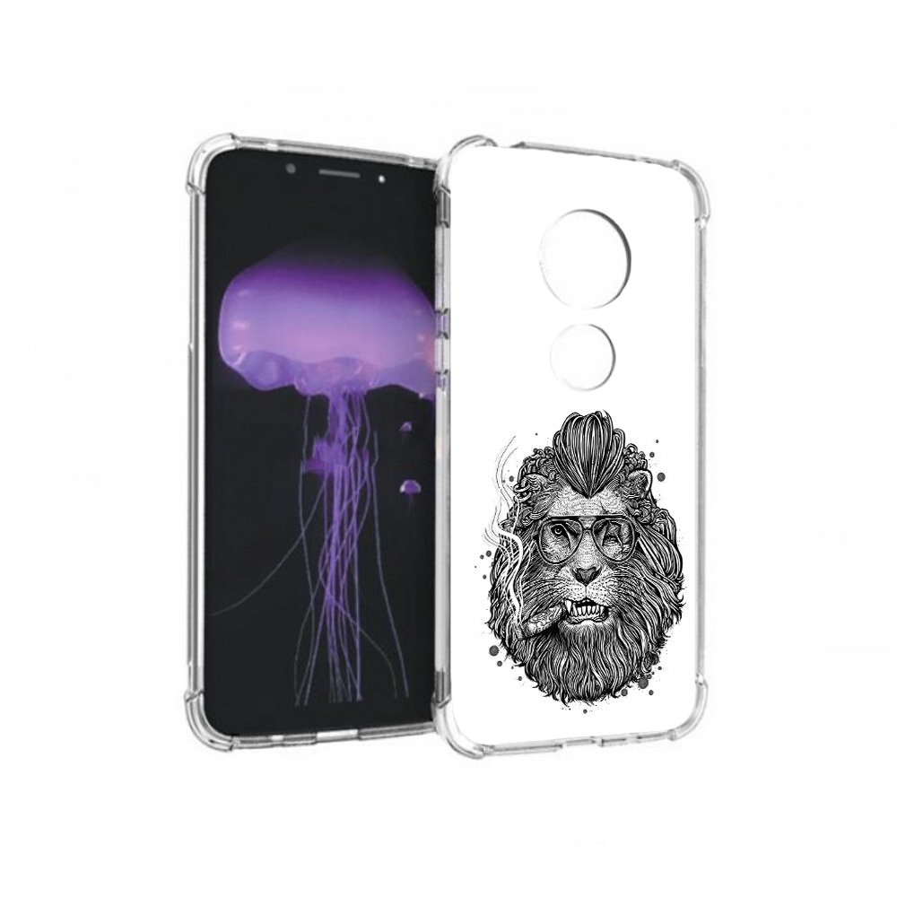 

Чехол MyPads Tocco для Motorola Moto G7 курящий лев (PT123662.354.432), Прозрачный, Tocco