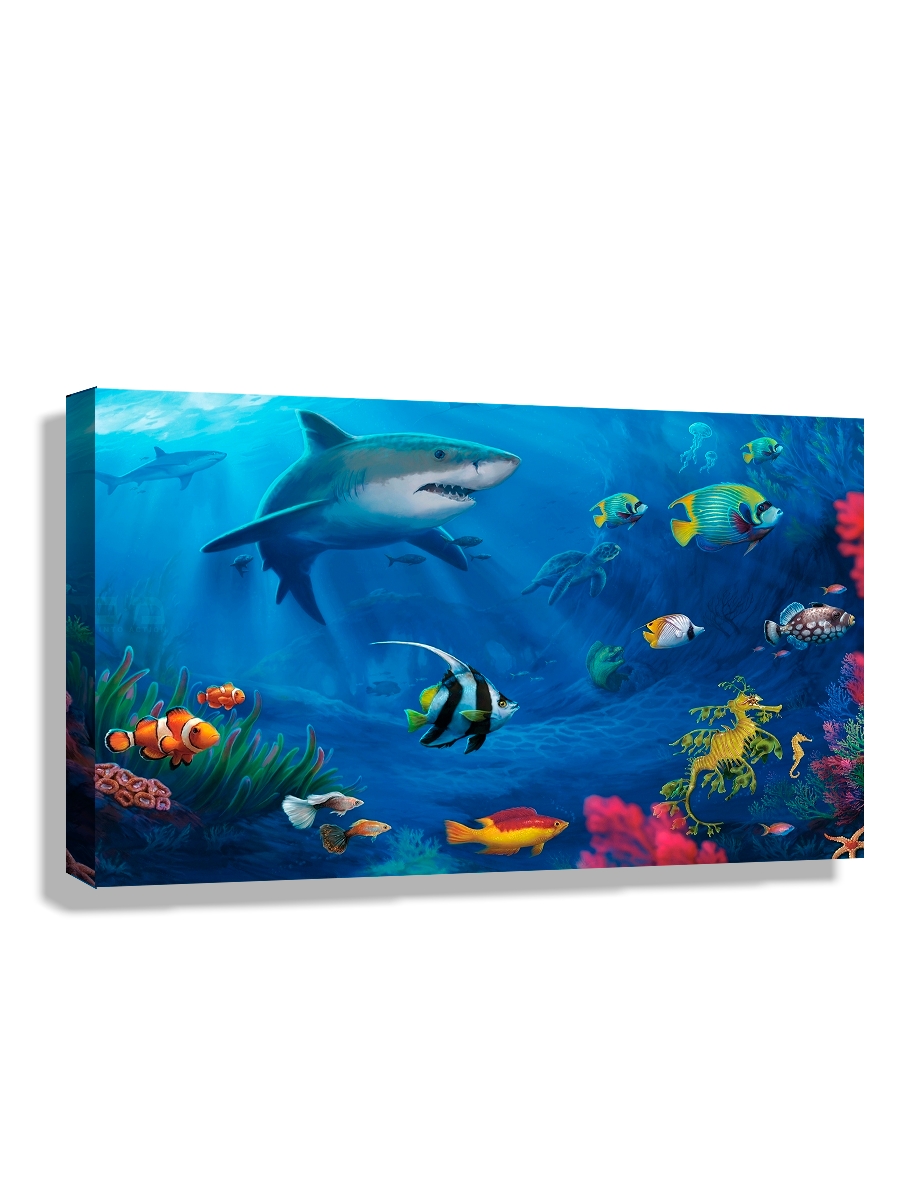 

Картина DRABS 60x40 см на холсте Акула синее море рыбки