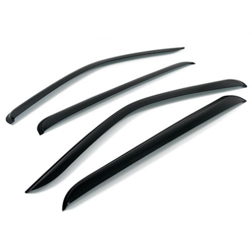 Ветровики Artway Hyundai SANTA FE 18- инжекционные с металлизированным молдингом