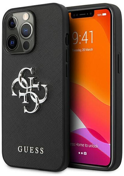 фото Чехол cg mobile guess pu saffiano 4g big metal logo hard для iphone 13 pro max черный