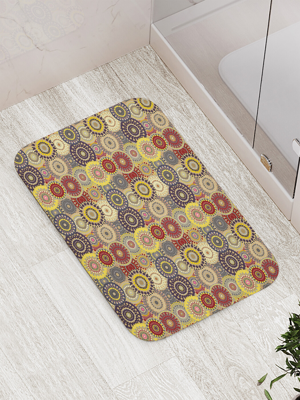 

Коврик противоскользящий JoyArty "Наложение дисков" для ванной, сауны, бассейна, 77х52 см, Наложение дисков