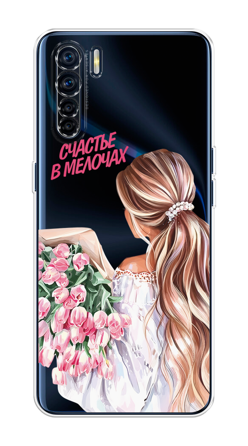 

Чехол на Oppo A91/Reno 3 "Простые радости", Прозрачный;розовый;белый;бежевый, 254250-1