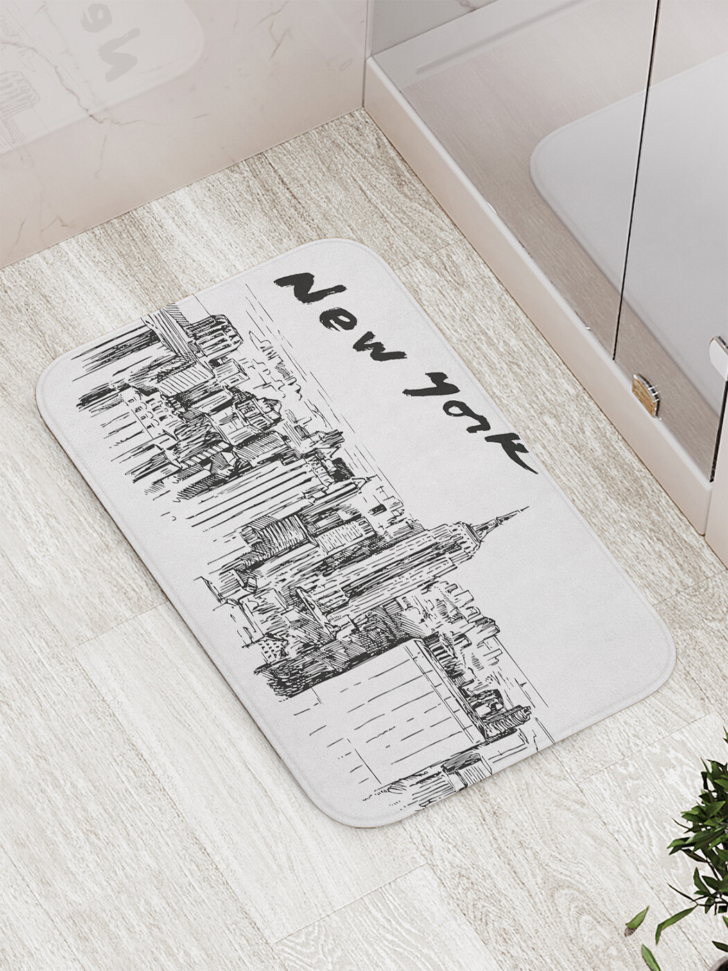 

Коврик противоскользящий JoyArty "Нью-Йорк открытка" для ванной, сауны, бассейна, 77х52 см, Нью-Йорк открытка