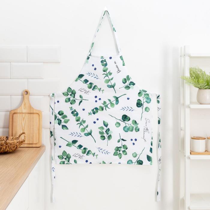 

Фартук "Доляна" Eucalyptus 60х65 см, 100% хлопок, 164 г/м2, Белый, Eucalyptus