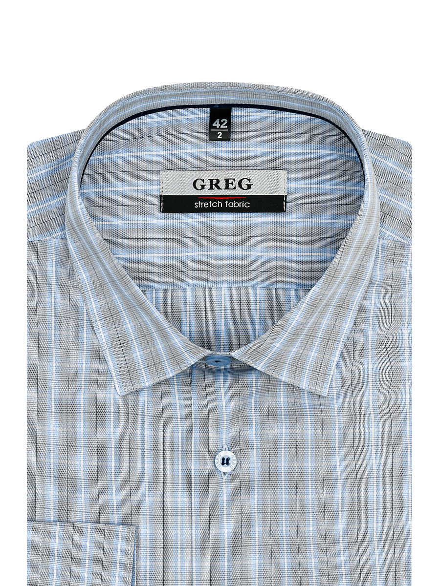 

Рубашка мужская Greg 00-00001152 серая 40, Разноцветный, 00-00001152