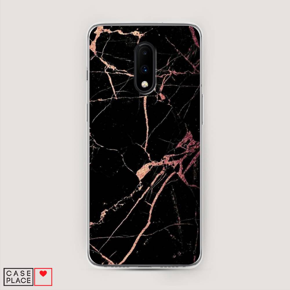 

Чехол Awog на OnePlus 7 / ВанПлас 7 "Мрамор розовое золото", Черный;розовый, 150750-3