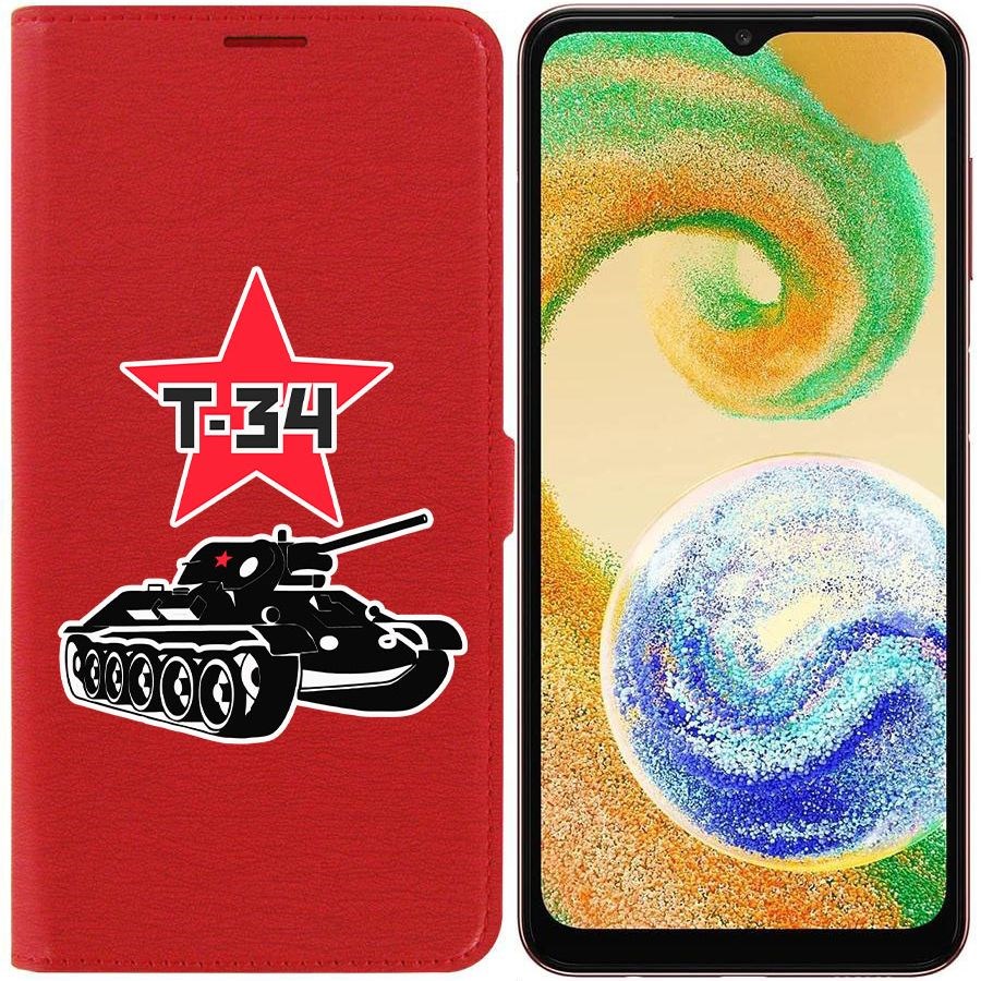 

Чехол-книжка Eco Book для Samsung Galaxy A04s (A047) Т-34, Красный