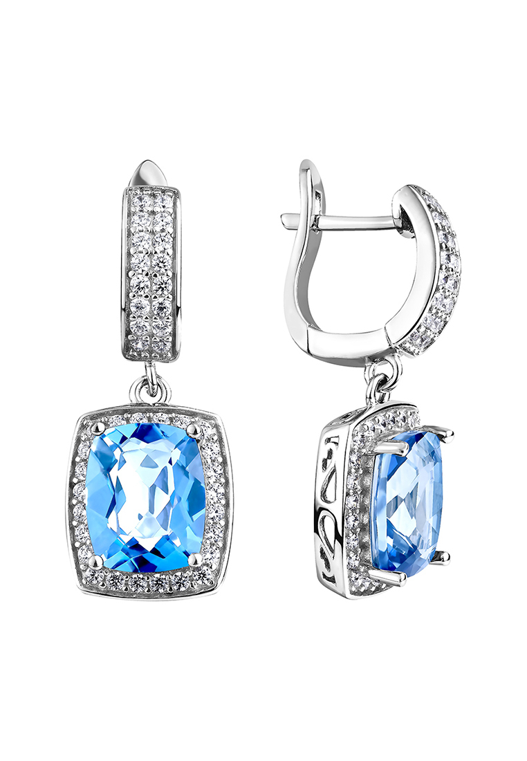 

Серьги подвески из серебра с топазом/фианитом Kari Jewelry СЛ-481-ТМ, СЛ-481-ТМ