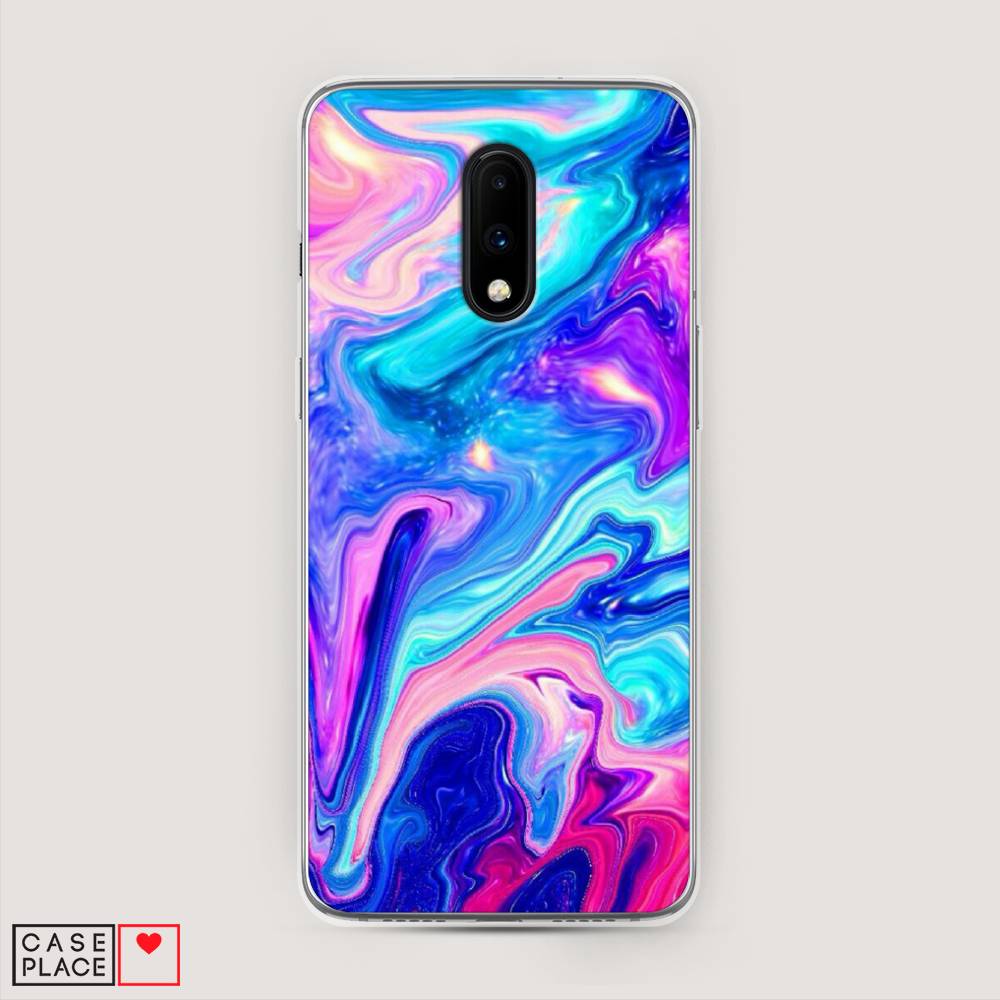 

Чехол Awog на OnePlus 7 / ВанПлас 7 "Потеки краски", Розовый, 150750-10