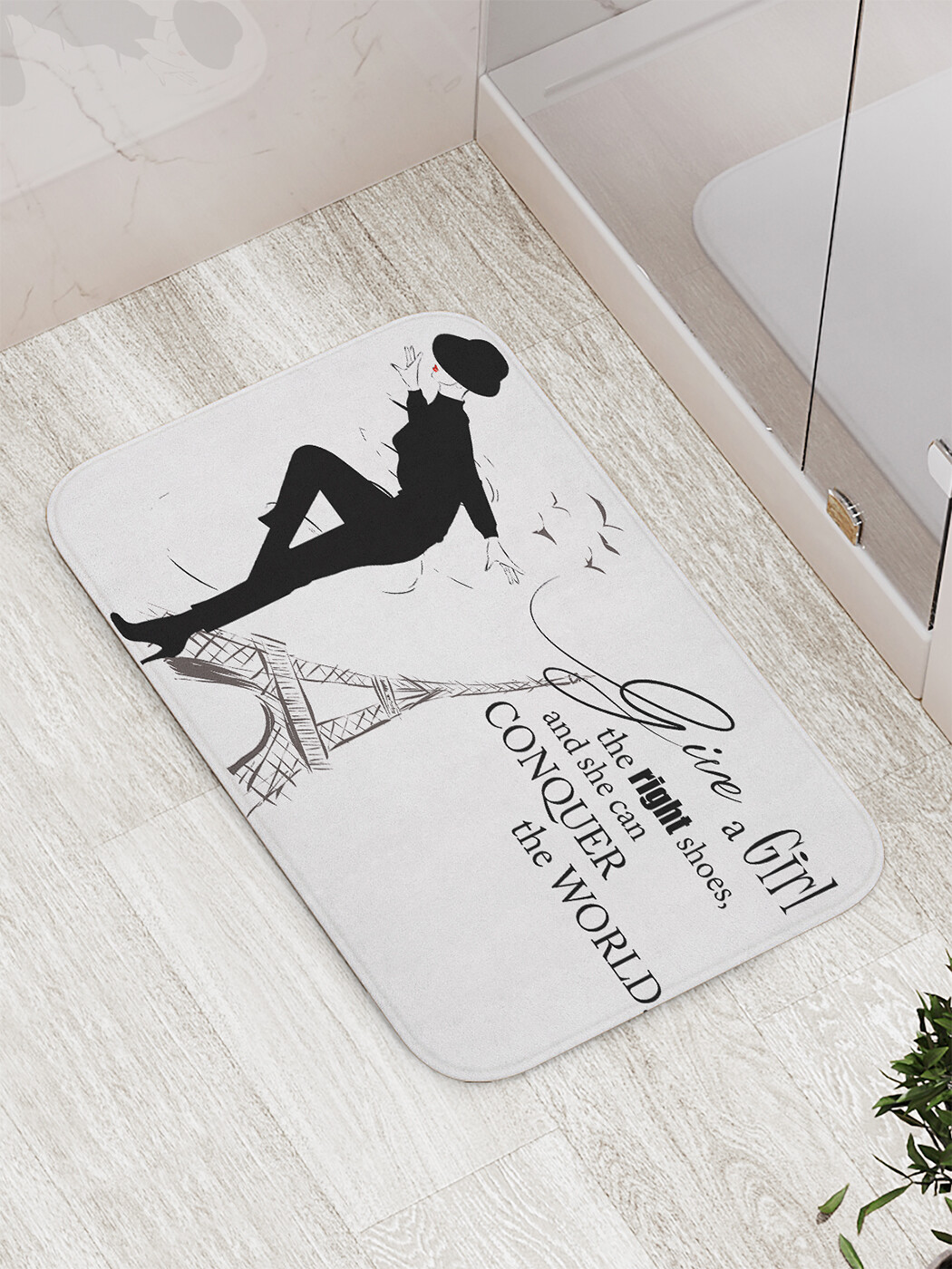 

Коврик JoyArty "Подарите девушке правильную обувь" для ванной, сауны, бассейна, 77х52 см, Подарите девушке правильную обувь