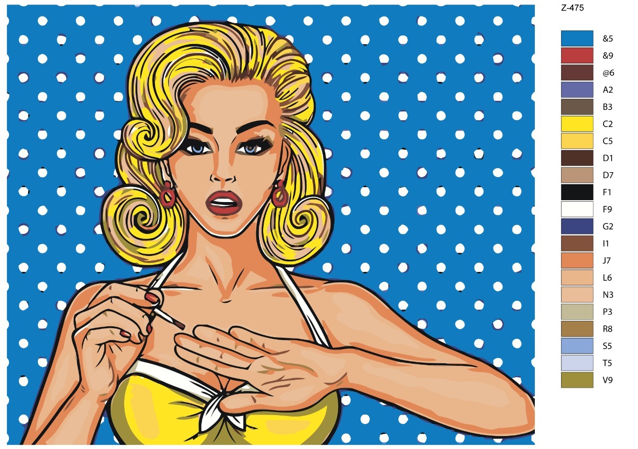 

Картина по номерам BRUSHES-PAINTS Z-475, Поп-арт шикарная девушка