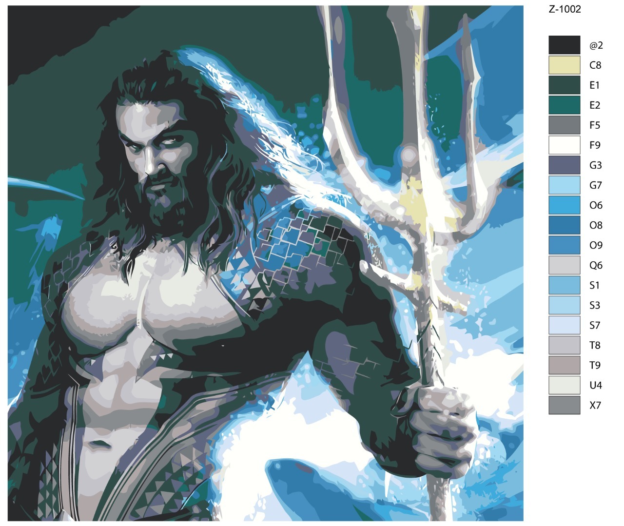 

Картина по номерам BRUSHES-PAINTS Z1002, Аквамен-Джейсон Мамоа- Jason Momoa