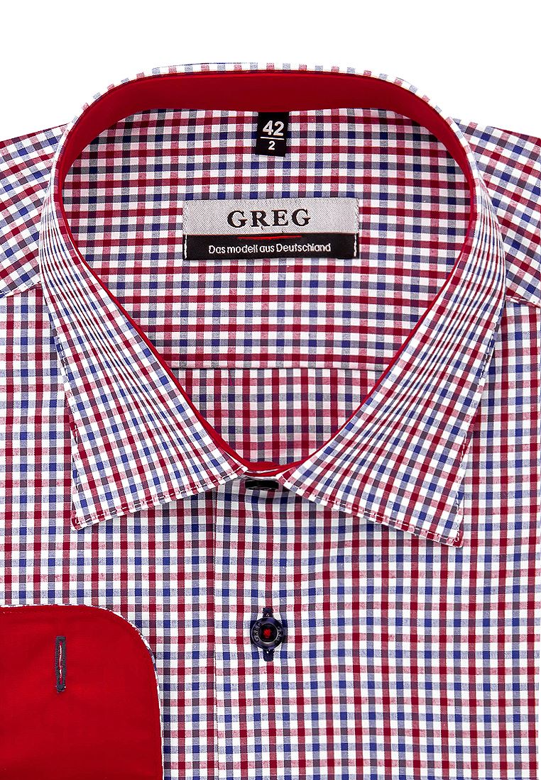 

Рубашка мужская Greg 01-00010630 красная 38, Красный, 01-00010630