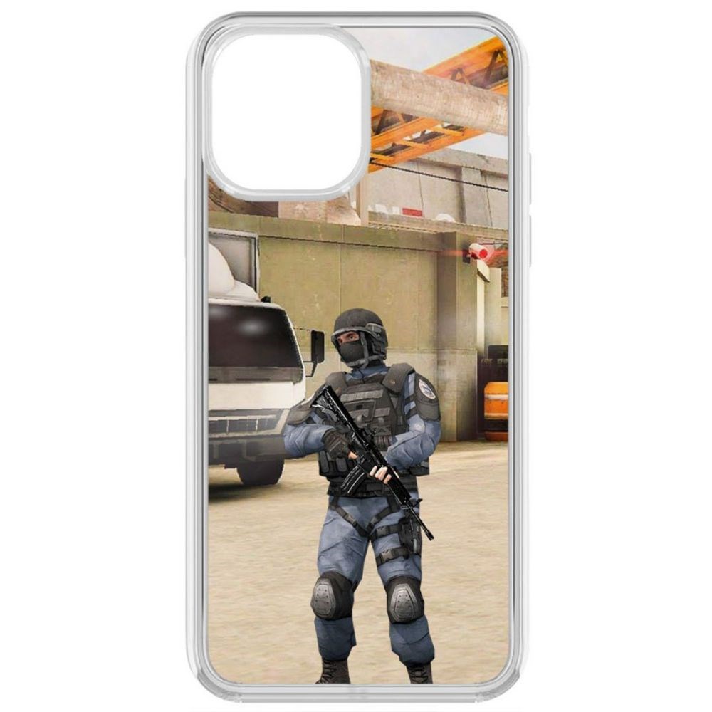 

Чехол-накладка Krutoff Standoff 2 - GIGN для iPhone 13 Pro Max, Прозрачный