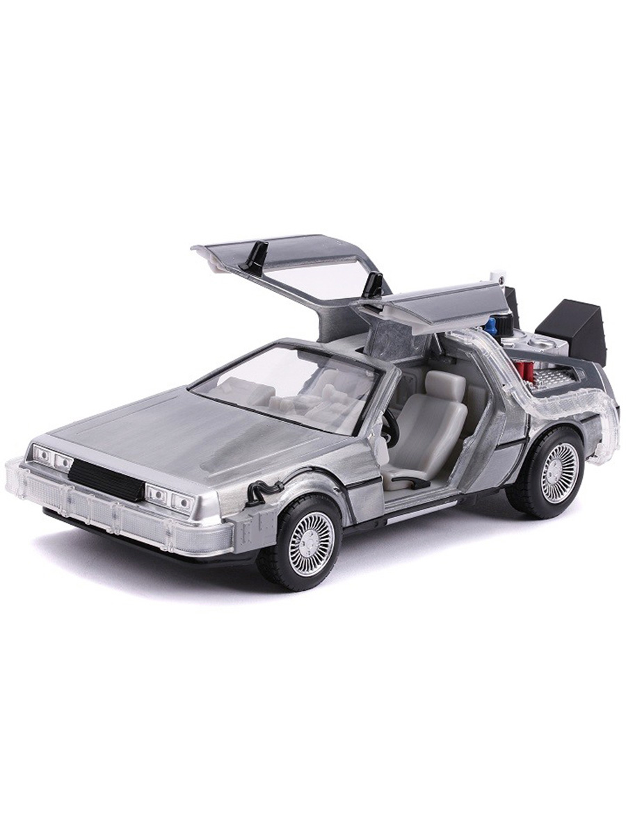 

Машинка JadaToys Назад в будущее ДеЛориан Back to the Future DeLorean свет металл 21х7,5см, Серебристый