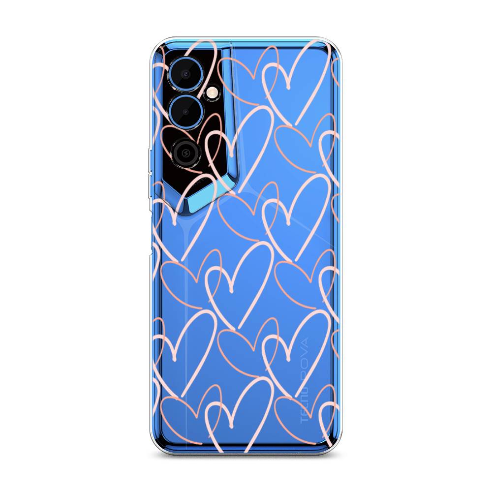 

Чехол на Tecno Pova Neo 2 "Узор из сердечек", Розовый;бежевый, 302450-6