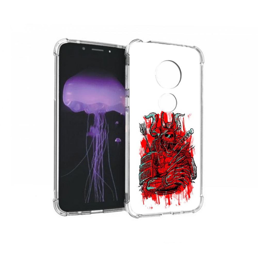 

Чехол MyPads Tocco для Motorola Moto G7 красный скелет воин (PT123662.354.413), Прозрачный, Tocco