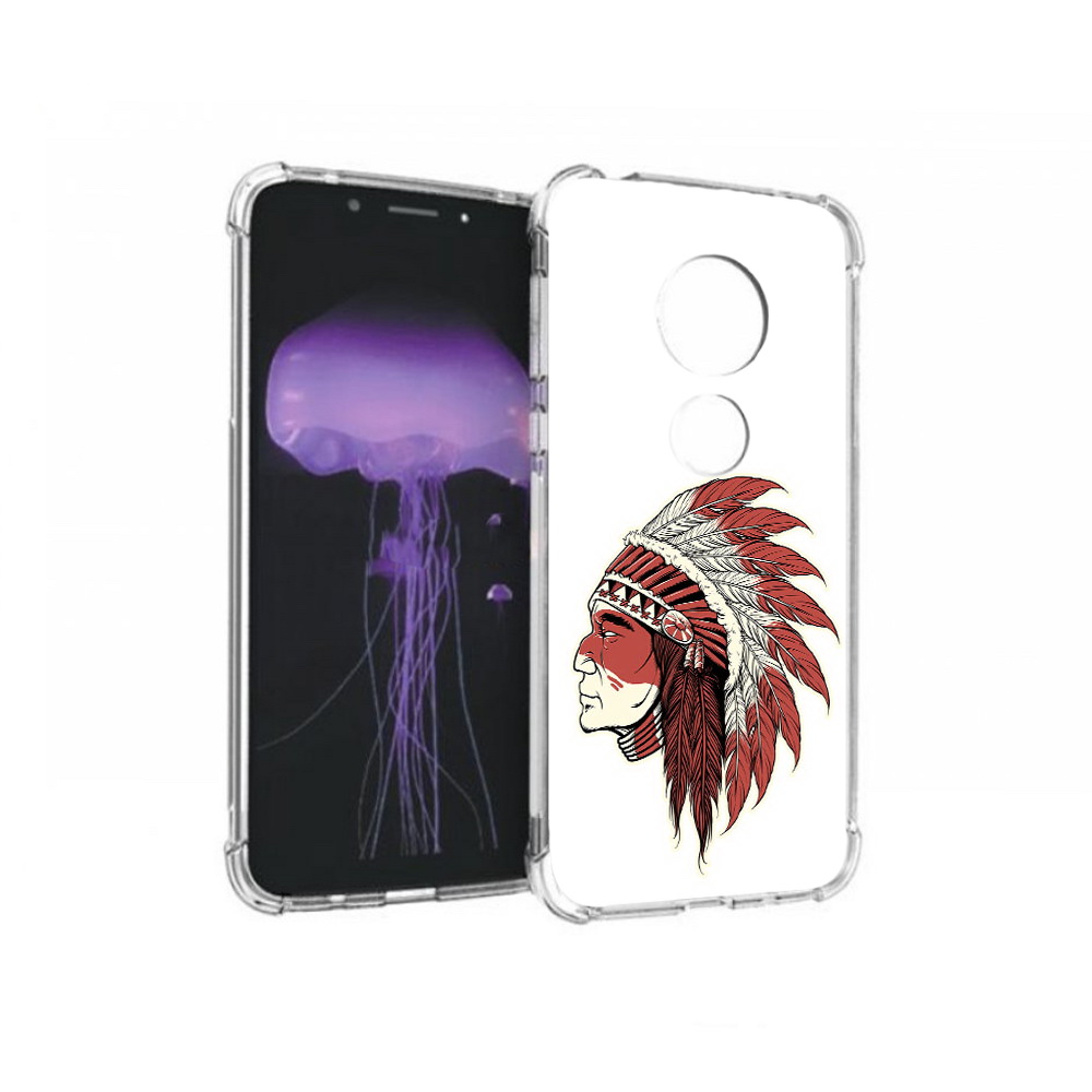 

Чехол MyPads Tocco для Motorola Moto G7 красный индеец (PT123662.354.411), Прозрачный, Tocco