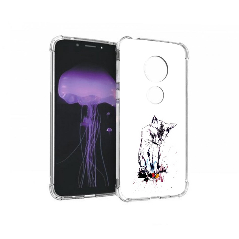 

Чехол MyPads Tocco для Motorola Moto G7 кот и микки (PT123662.354.399), Прозрачный, Tocco