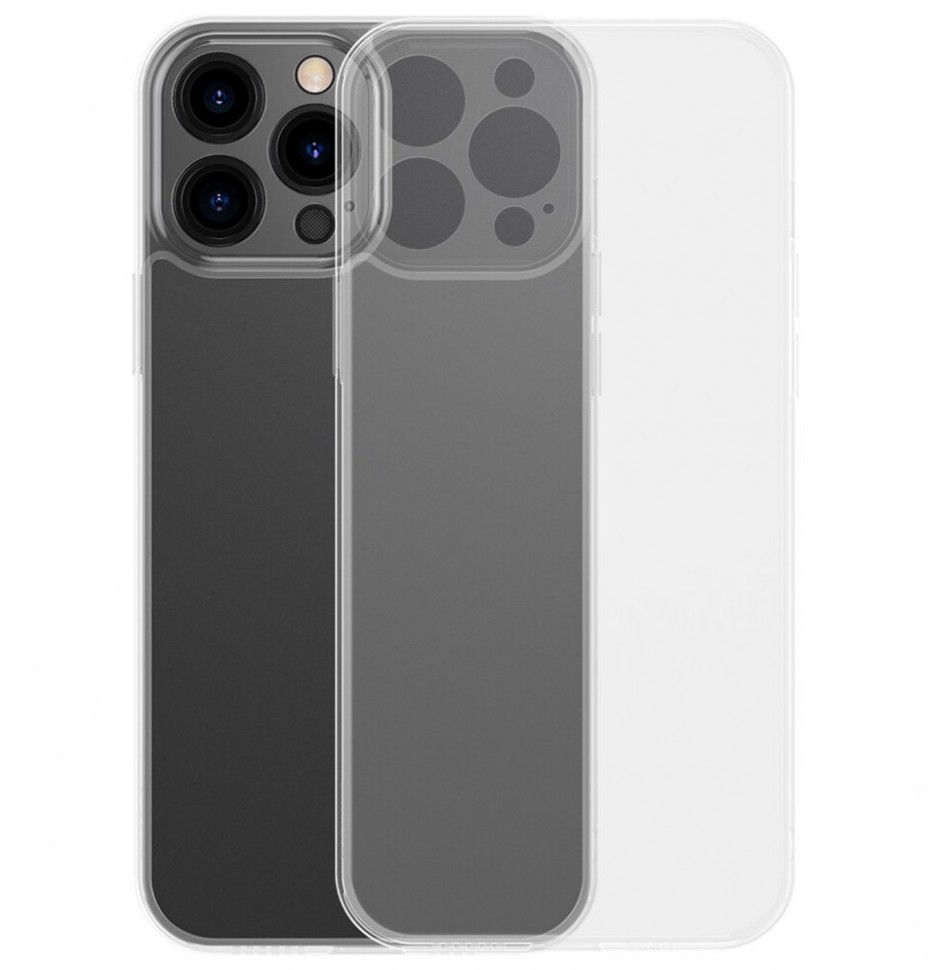 фото Чехол baseus frosted glass protective case для iphone 13 pro max прозрачный (arws000202)